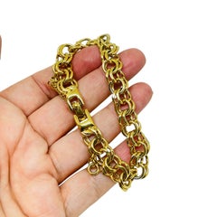 Vintage MONET signed gold tone chain designer bracelet