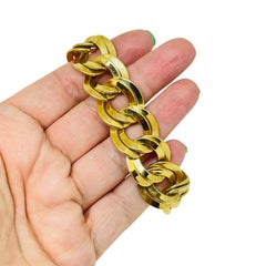 Vintage Monet signé chaîne en ton d'or bracelet designer