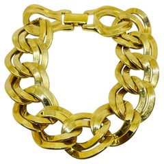 Vintage Monet signé chaîne en ton d'or bracelet designer