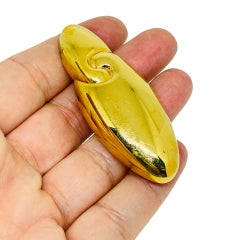 Vintage MONET signed gold tone modernist designer brooch