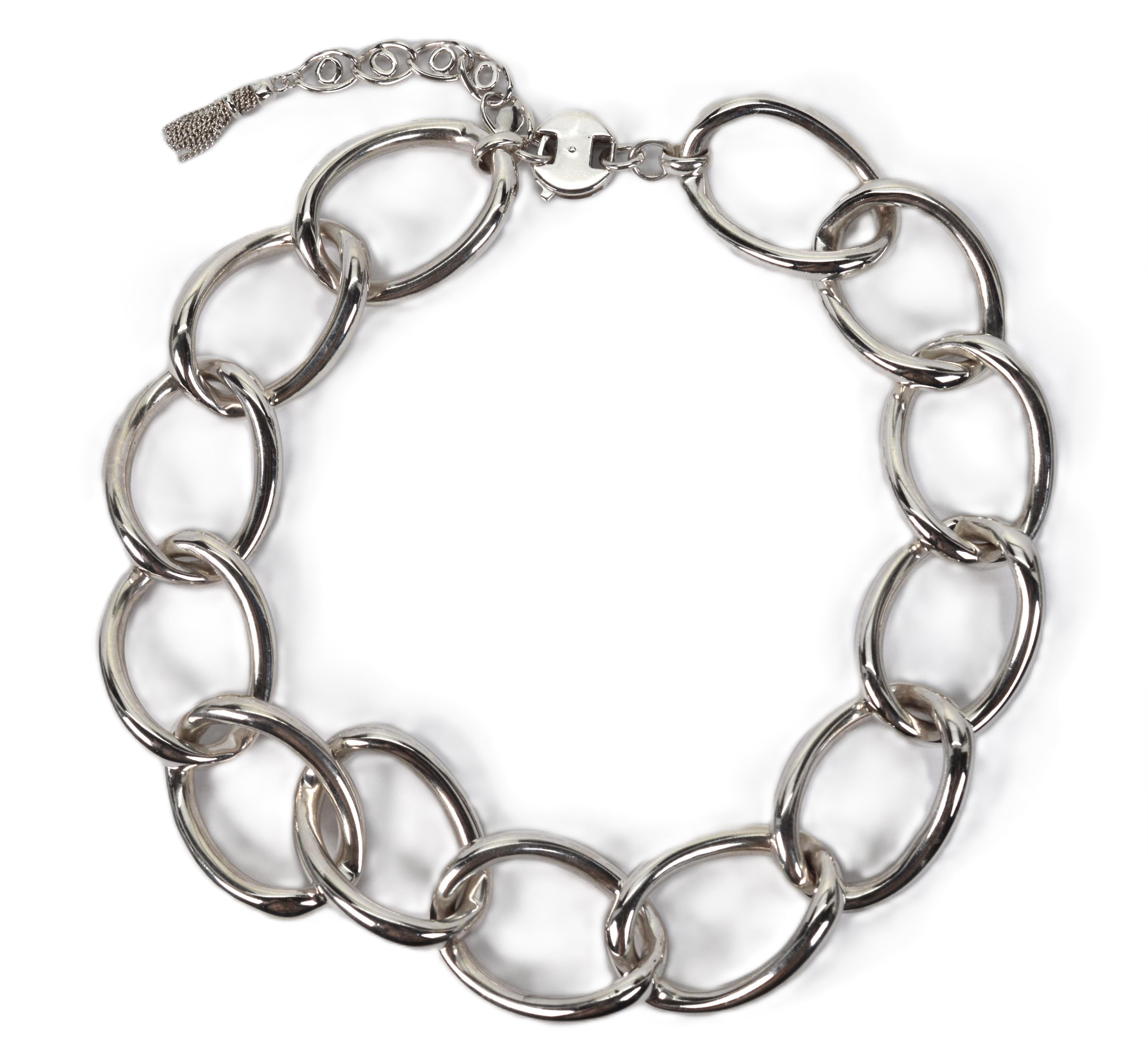 Donna Vintage By Monet in argento Sterling Collana a catena ovale a maglie larghe in vendita