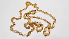 Vintage Monet Victorian Link 18K Gold Plated Long Chain Necklace