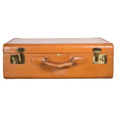 Vintage Mongrammed Leather Luggage, circa 1940-1950