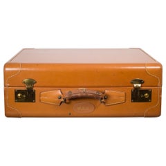 Vintage Mongrammed Leather Luggage, circa 1940