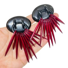 Vintage MONIES GERDA LYNGGAARD abstract modernist designer clip on earrings
