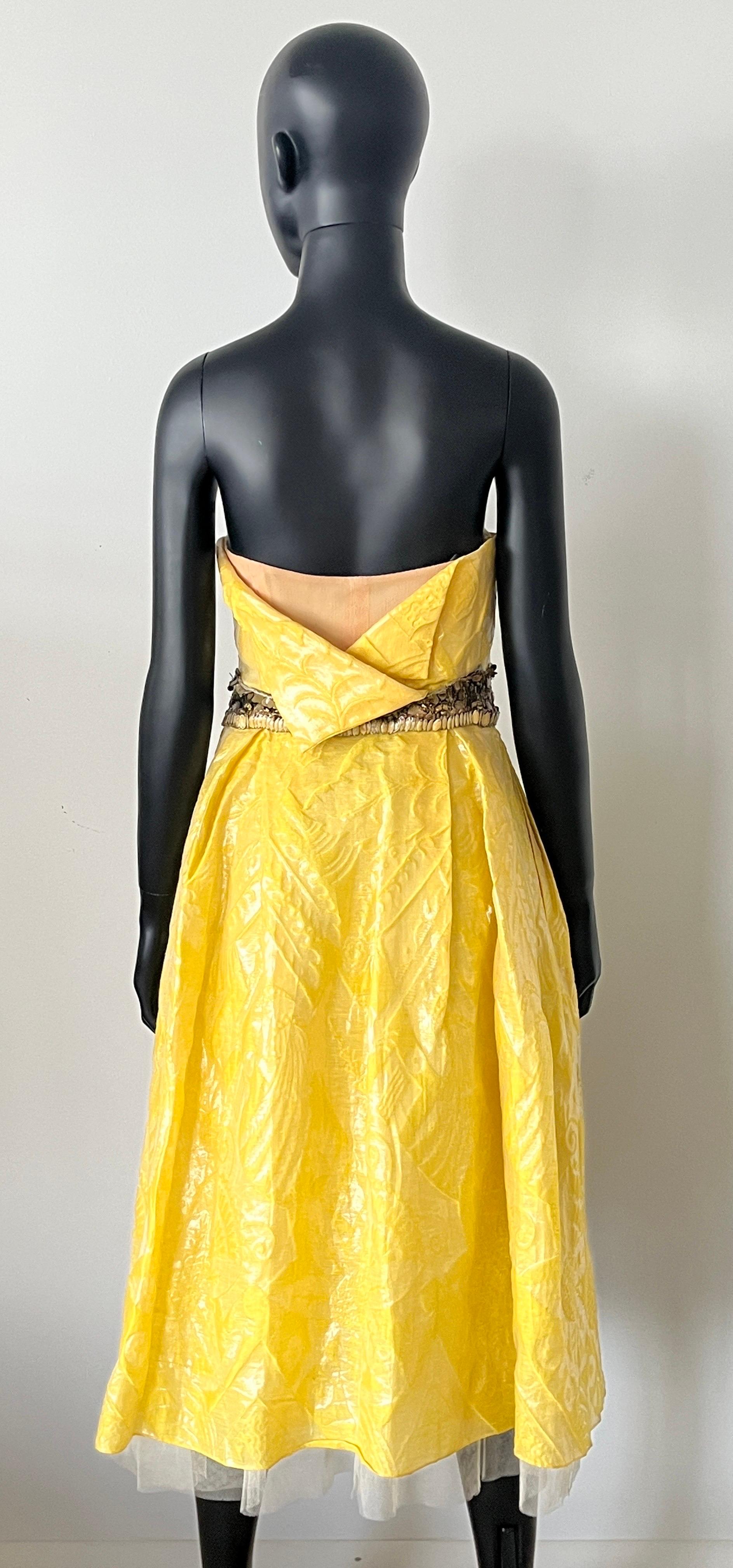 Vintage Monique Lhuillier Jacquard party dress en venta 2