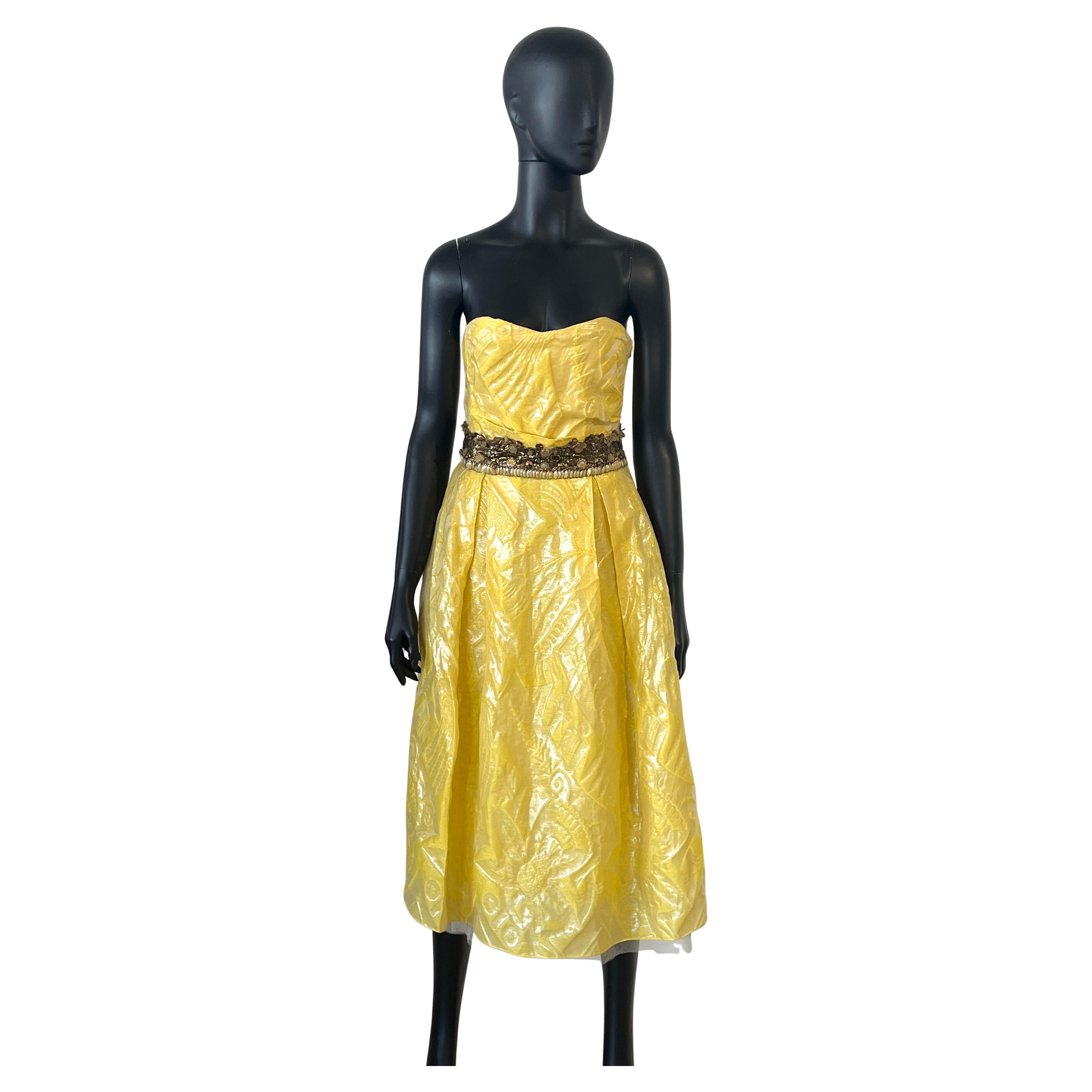 Vintage Monique Lhuillier Jacquard party dress en venta