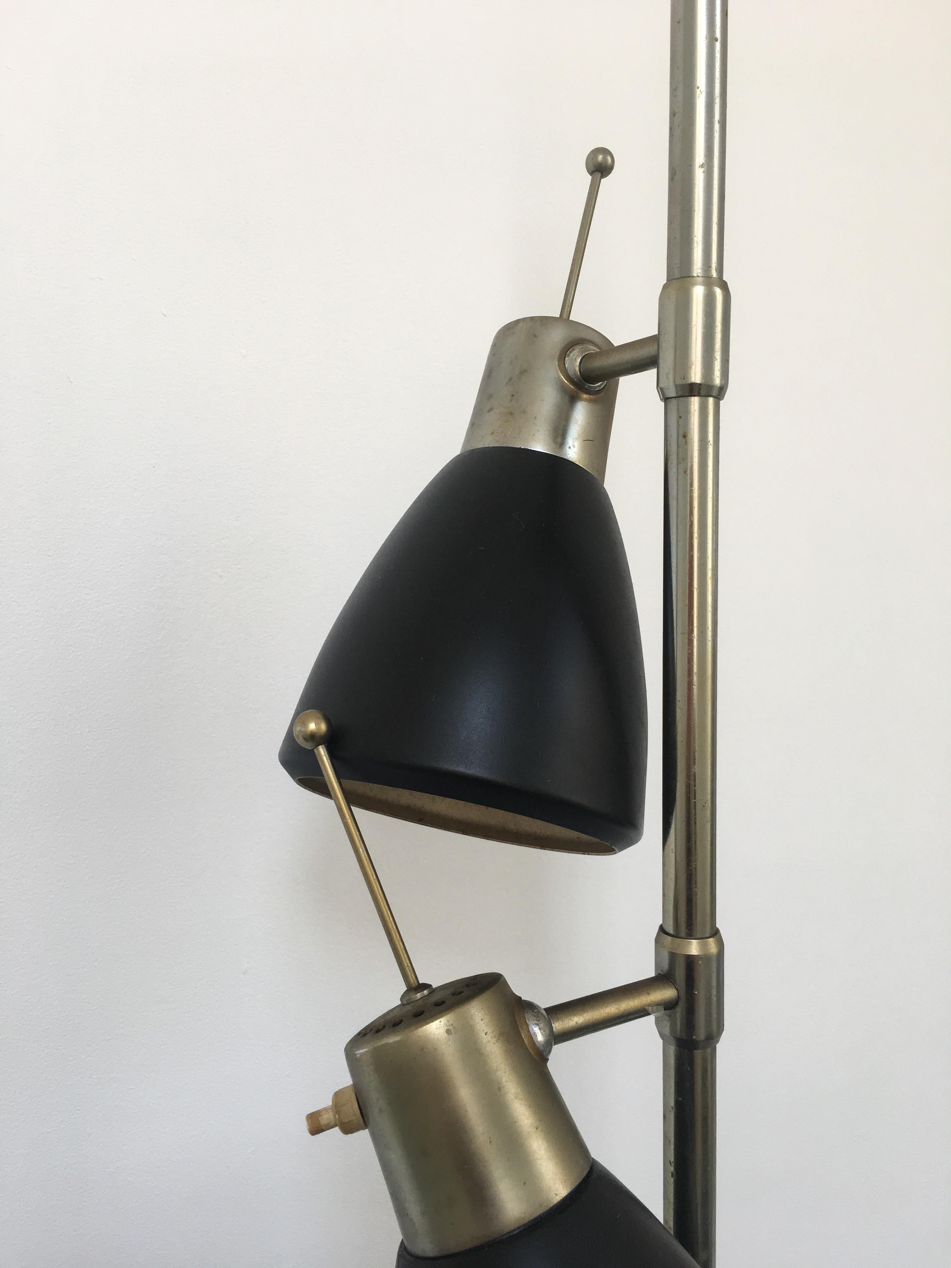 Français Vintage Monix Floor Lamp 3 Orientable Spots, Édition 1960 en vente