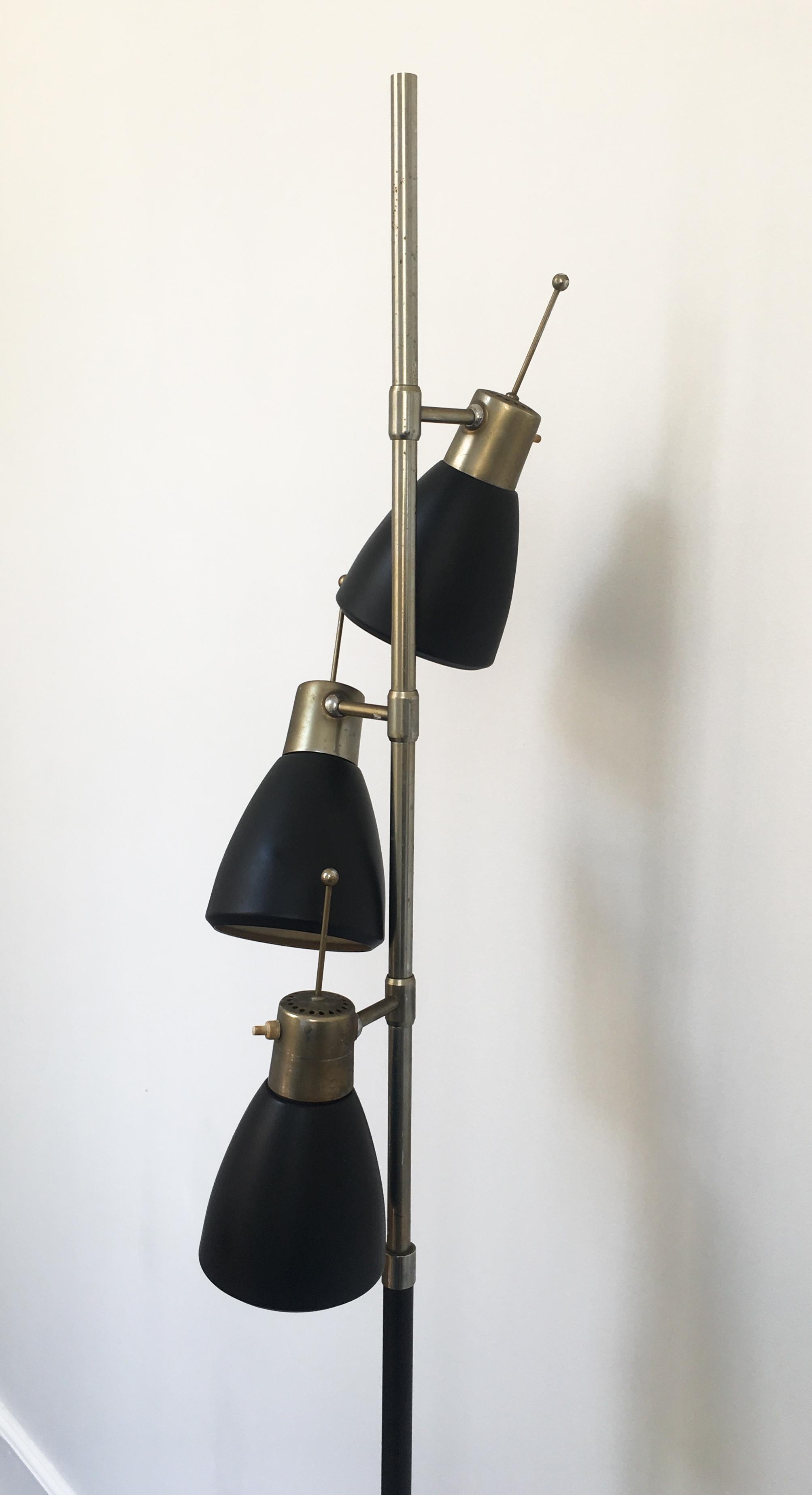 19th Century Vintage Monix Floor Lamp 3 Orientable Spots, Édition 1960 For Sale
