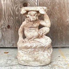 Vintage Tassel Monkey Cast Concrete Garden Seat