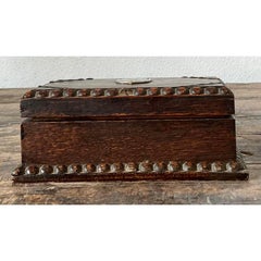 Vintage Monogrammed Carved Bead Trim Box