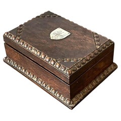 Vintage Monogrammed Carved Bead Trim Box