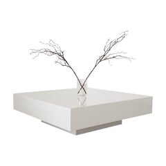 Vintage Monolithic White Gloss Laminate Coffee Table