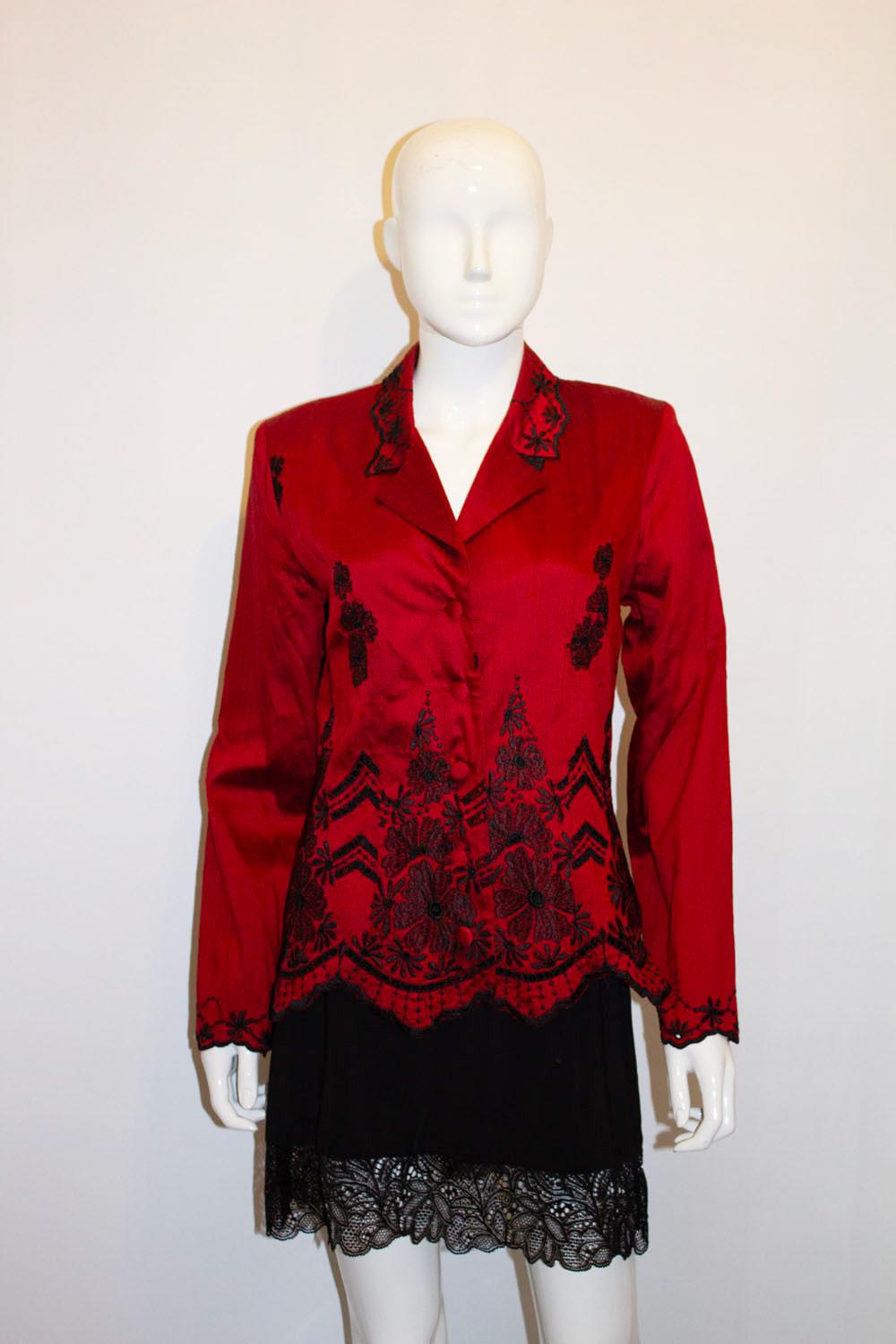 Vintage Monsoon Silk Jacket with wonderful embroidery For Sale 1