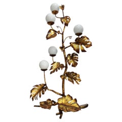 Vintage Monstera Leaf Lamp, 1970s
