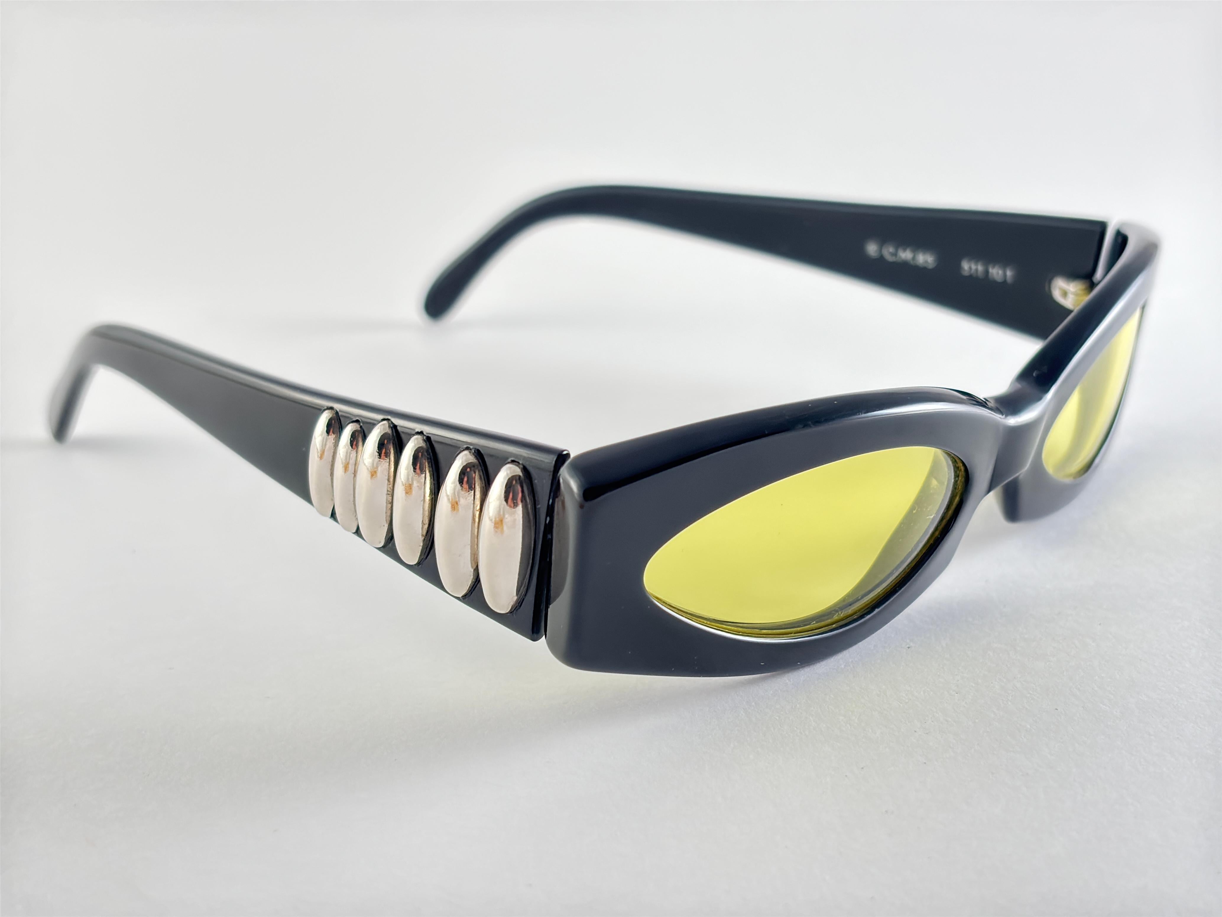 Vintage Montana 511 Black Rectangular Handmade France 90'S Sunglasses en venta 5