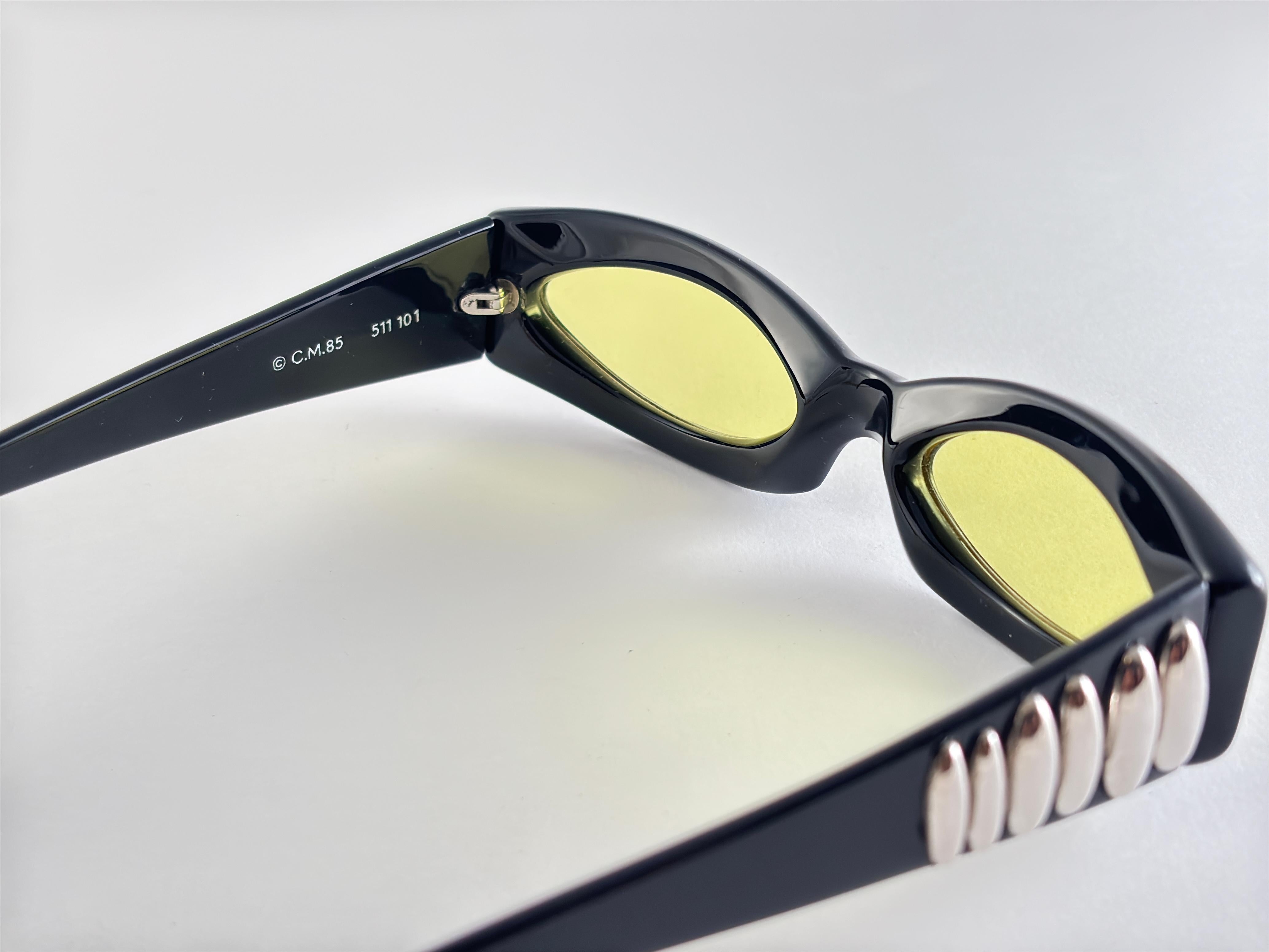 Vintage Montana 511 Black Rectangular Handmade France 90'S Sunglasses en Nuevo estado para la venta en Baleares, Baleares