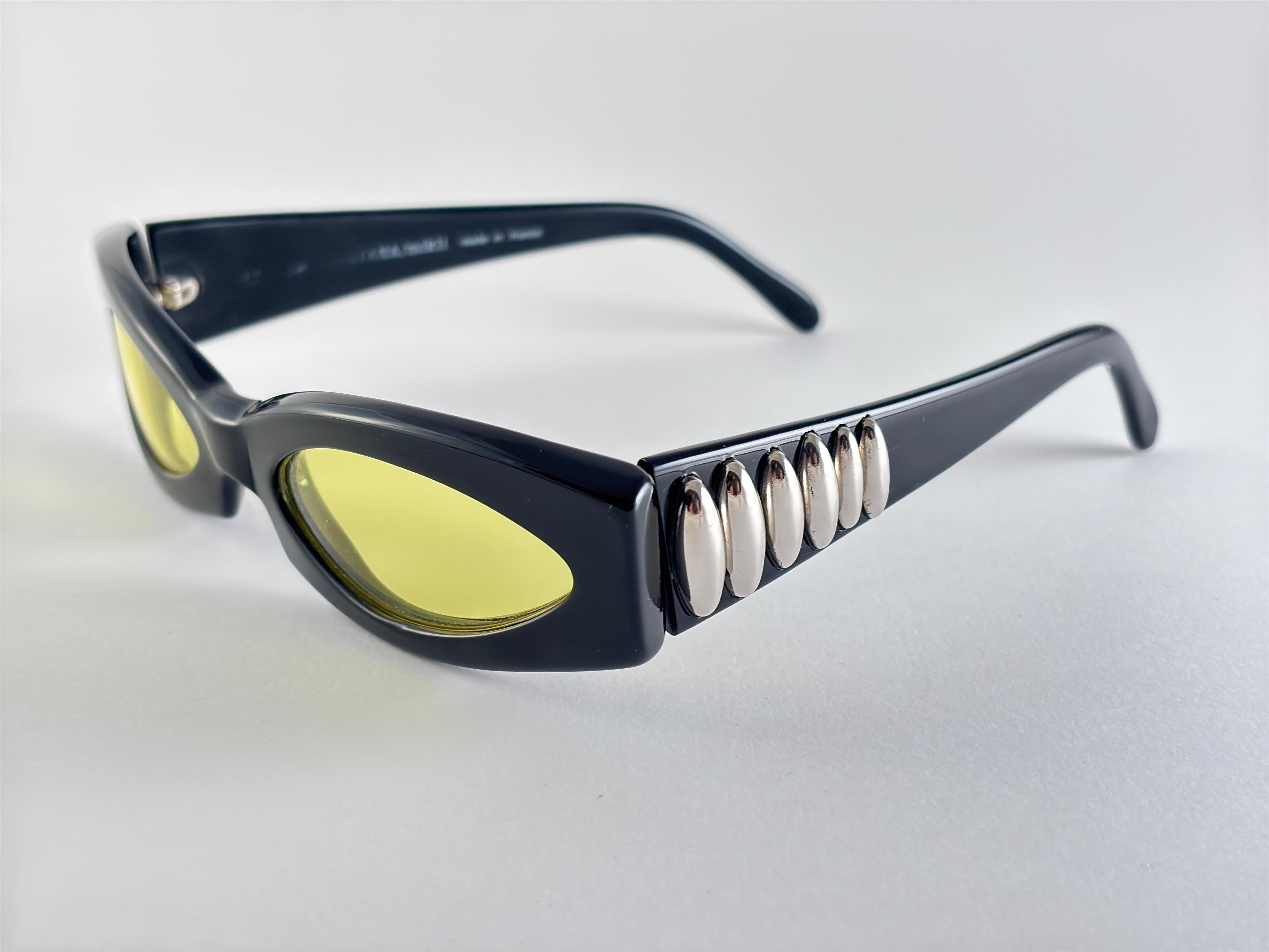 Vintage Montana 511 Black Rectangular Handmade France 90'S Sunglasses en venta 1