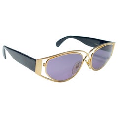 Vintage Montana 5583 Sleek Gold & Black Handmade in France Sunglasses 1990