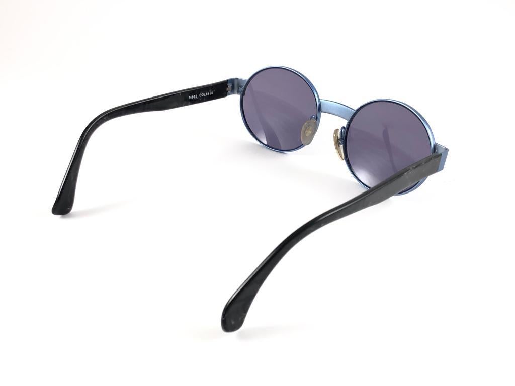 Vintage Montana 662 Metallic Blue & Marbled Handmade in France Sunglasses 1990's For Sale 2