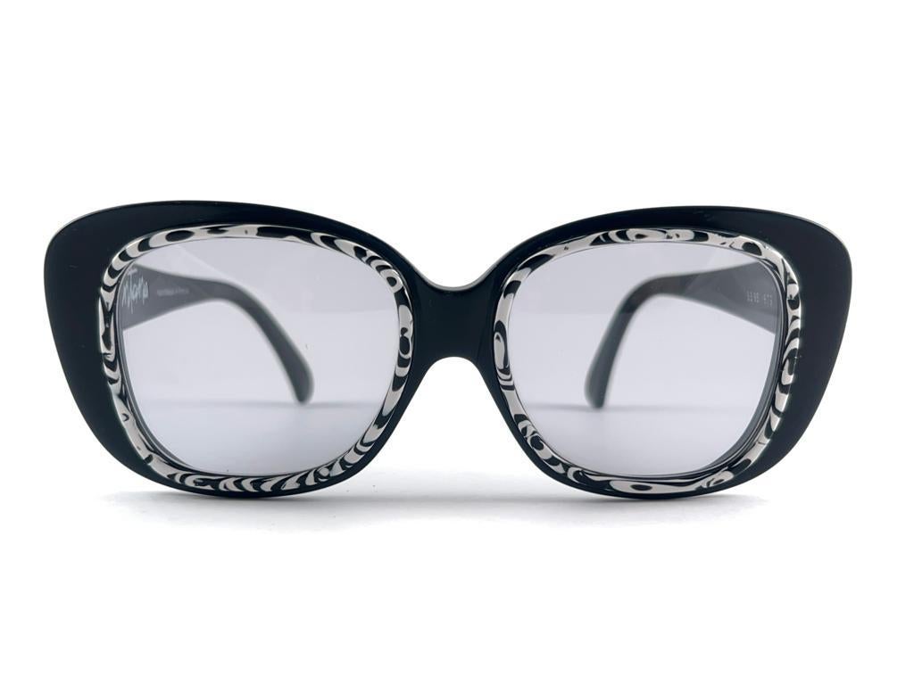 Vintage Montana Black & Zebra Pattern Frame Handmade In France Sunglasses 80'S For Sale 2