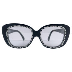 Retro Montana Black & Zebra Pattern Frame Handmade In France Sunglasses 80'S