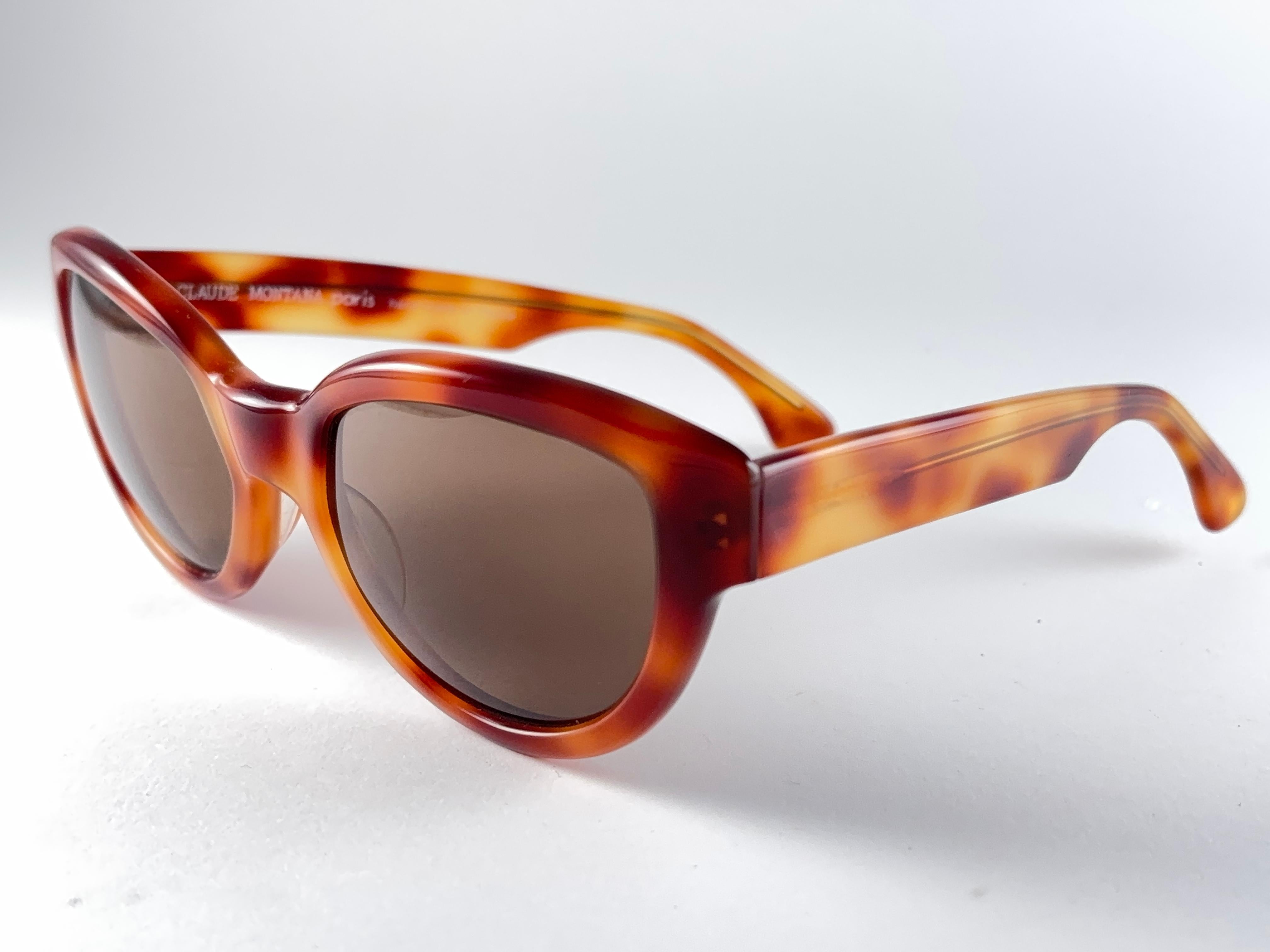 Vintage Montana Cat Eye Medium Tortoise Frame France Sunglasses 1980'S For Sale 1