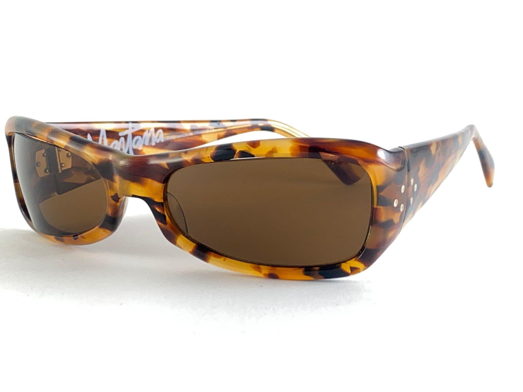 Vintage Montana Light Tortoise M716 Handmade in France Sunglasses 1980's (Braun) im Angebot