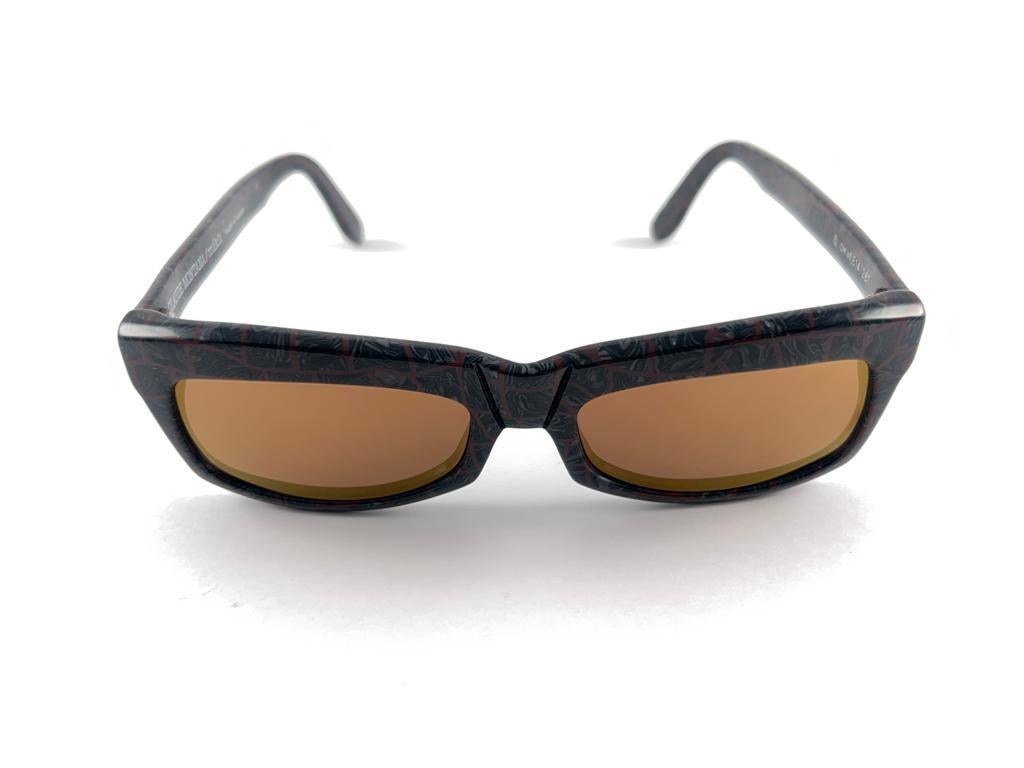 Vintage Montana / Mikli Rectangular Frame Handmade 80'S France Sunglasses For Sale 8