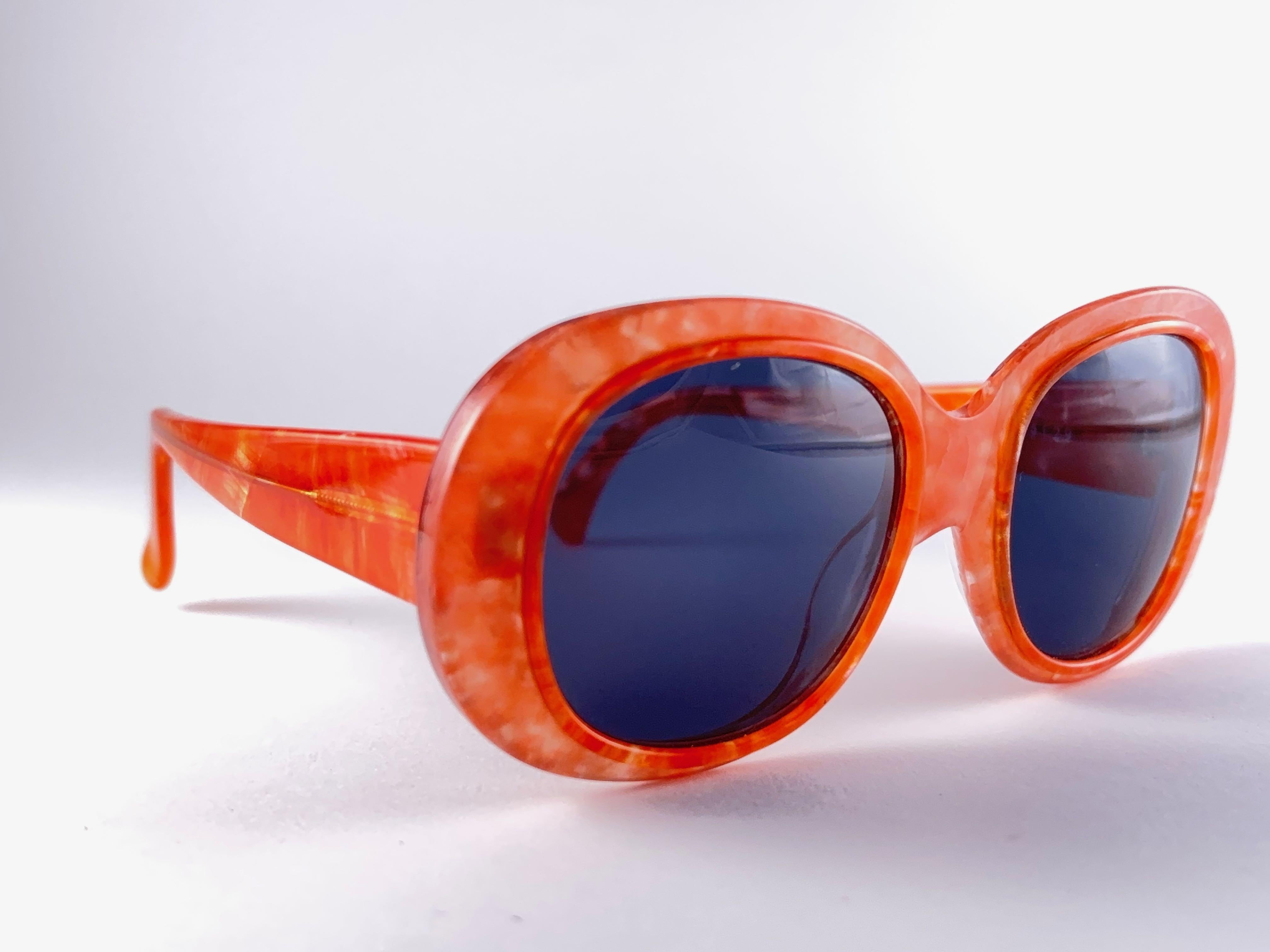 Vintage Montana Tangerine Marble Pattern Frame France Sunglasses 1980'S For Sale 1