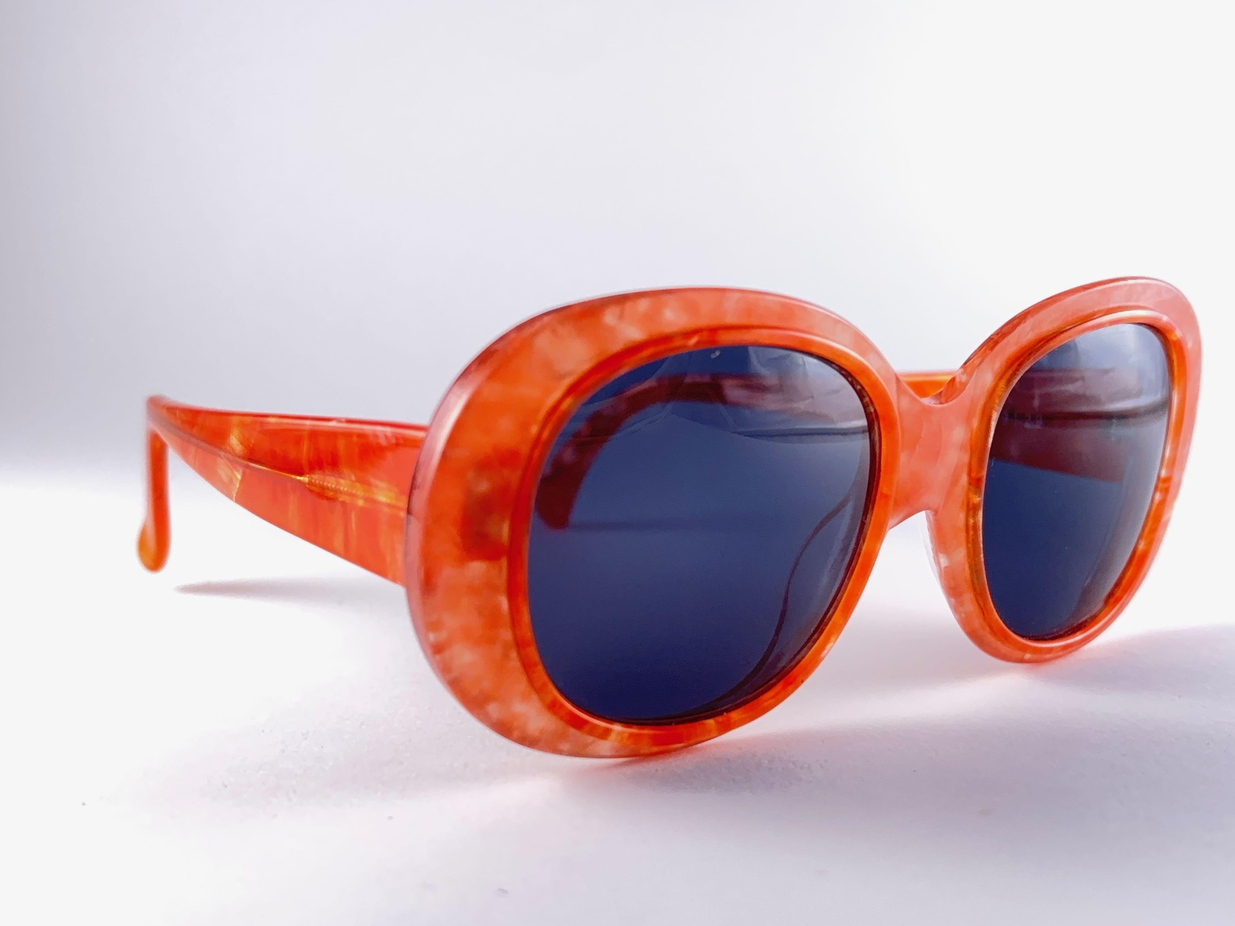 Vintage Montana Tangerine Marble Pattern Frame France Sunglasses 1980'S For Sale 2