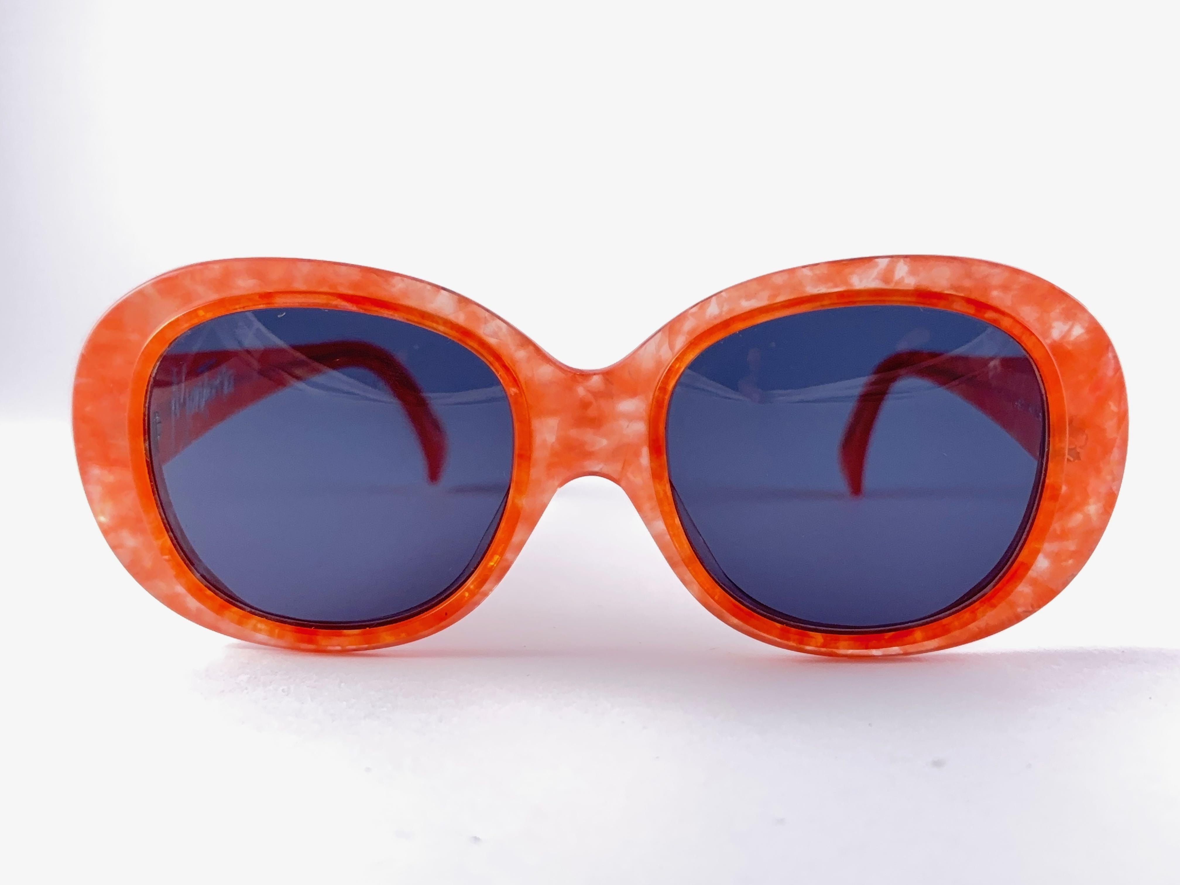 Vintage Montana Tangerine Marble Pattern Frame France Sunglasses 1980'S For Sale 3