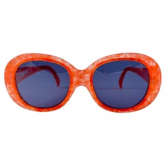 Vintage Montana Tangerine Marble Pattern Frame France Sunglasses 1980'S