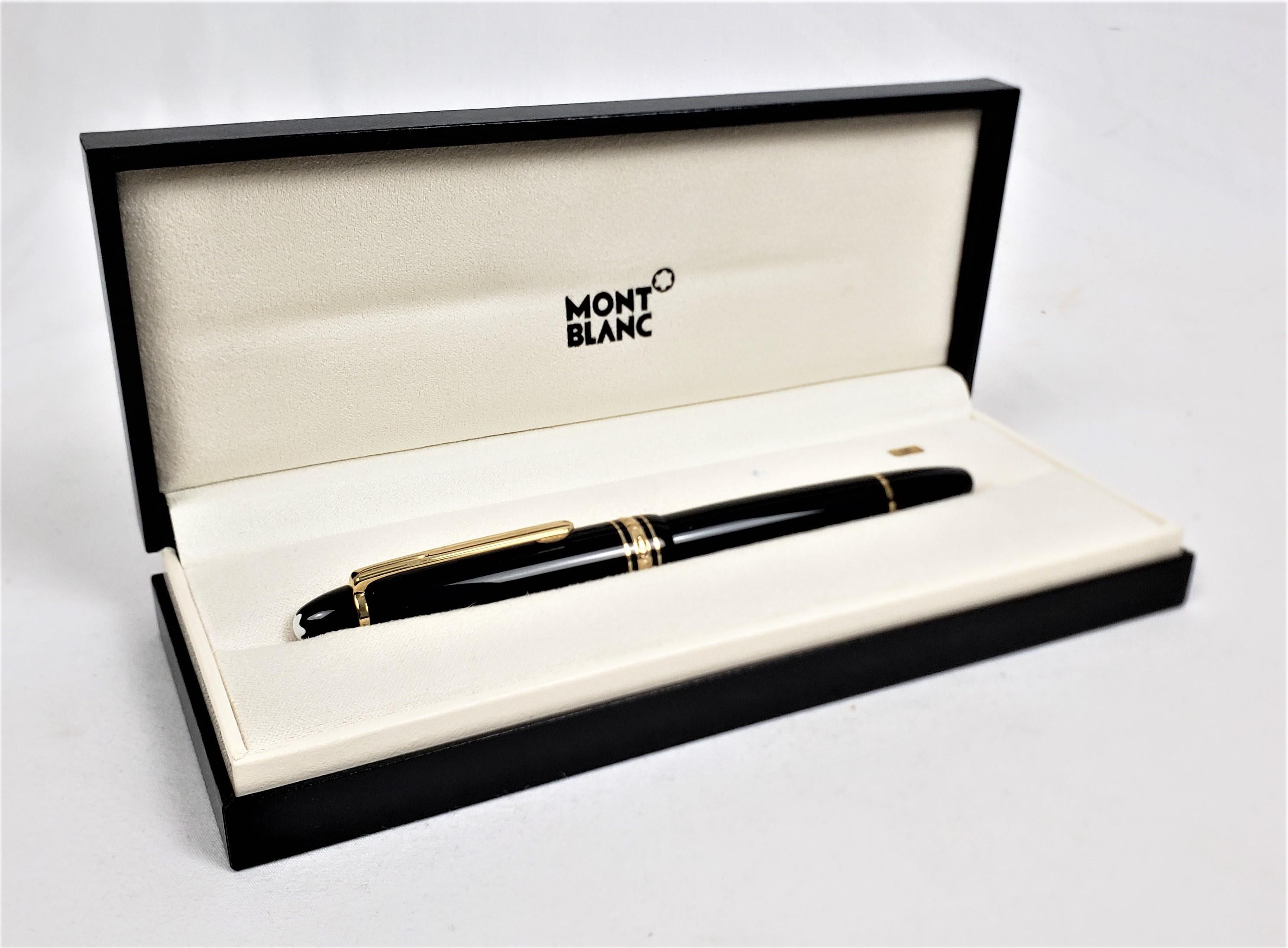 Modern Vintage Montblanc Meisterstuck Classique Fountain Pen with Papers & Boxes For Sale