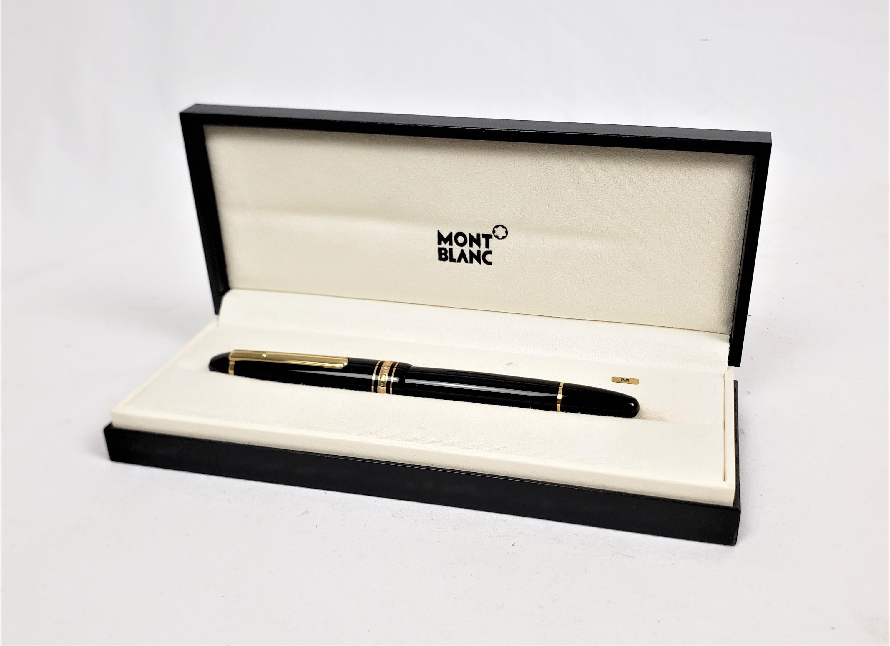 Machine-Made Vintage Montblanc Meisterstuck Classique Fountain Pen with Papers & Boxes For Sale