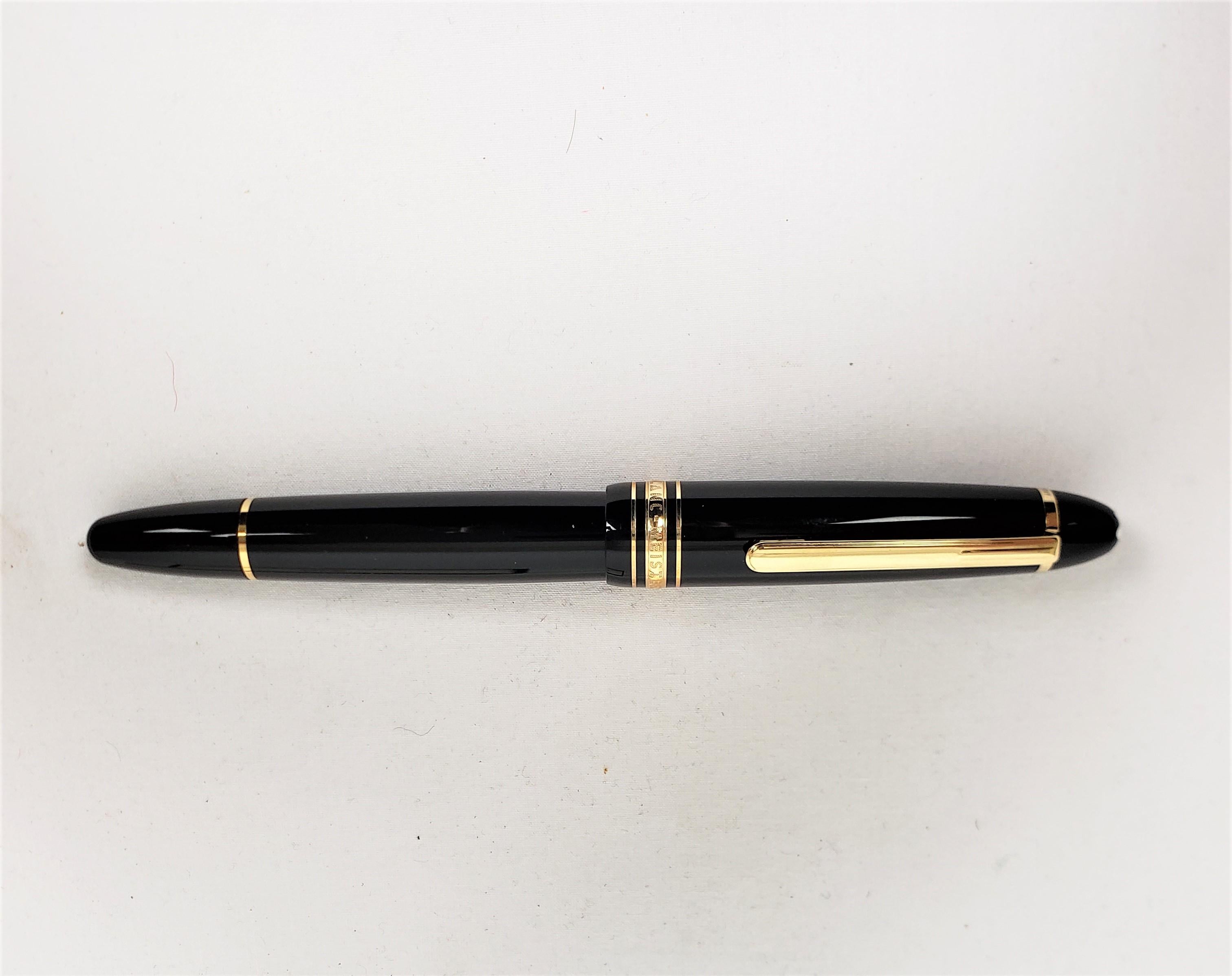 Vintage Montblanc Meisterstuck Classique Fountain Pen with Papers & Boxes In Good Condition For Sale In Hamilton, Ontario