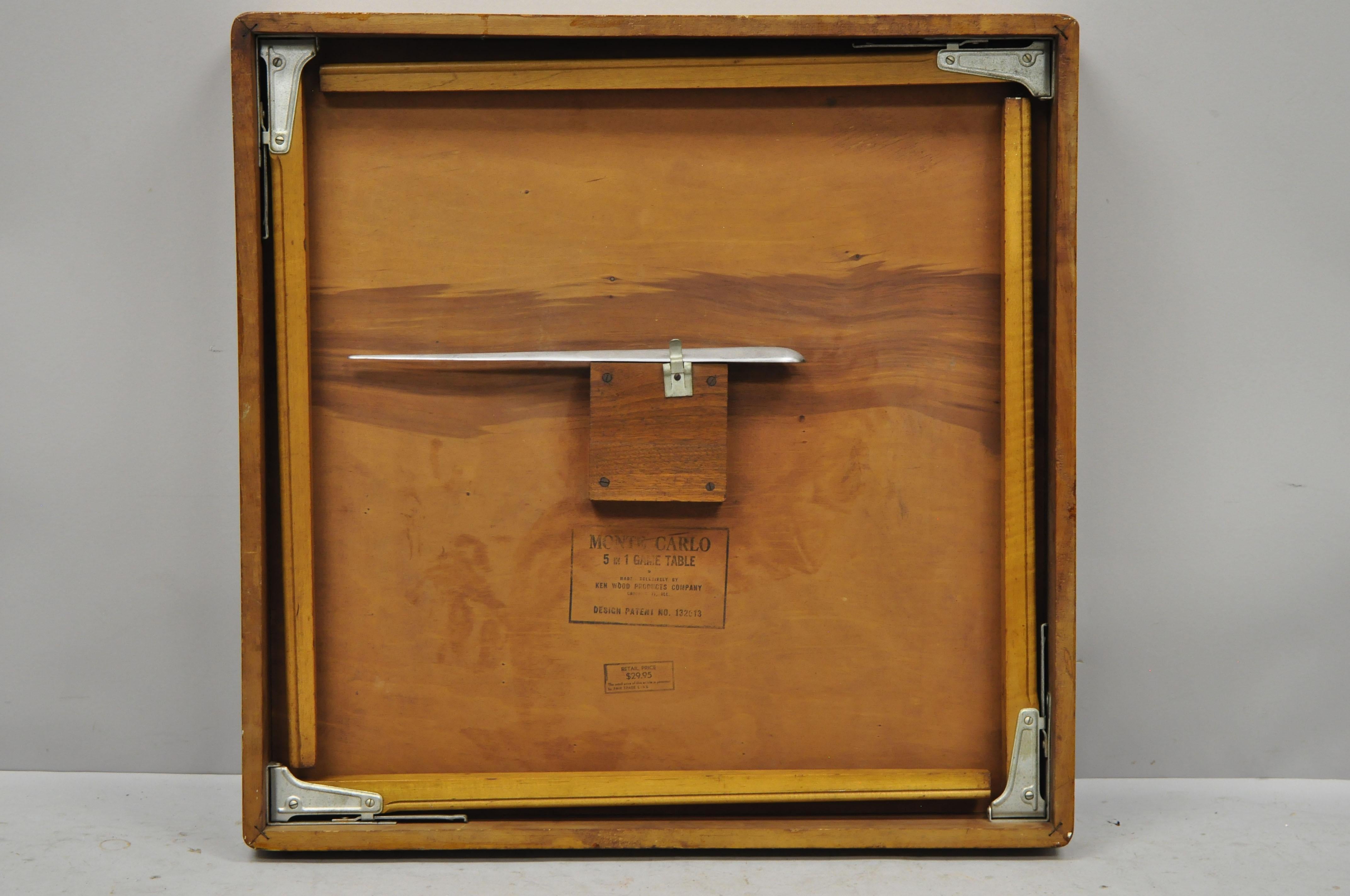 Vintage Monte Carlo 5 In 1 Folding Game Table By Ken Wood Products At 1stdibs