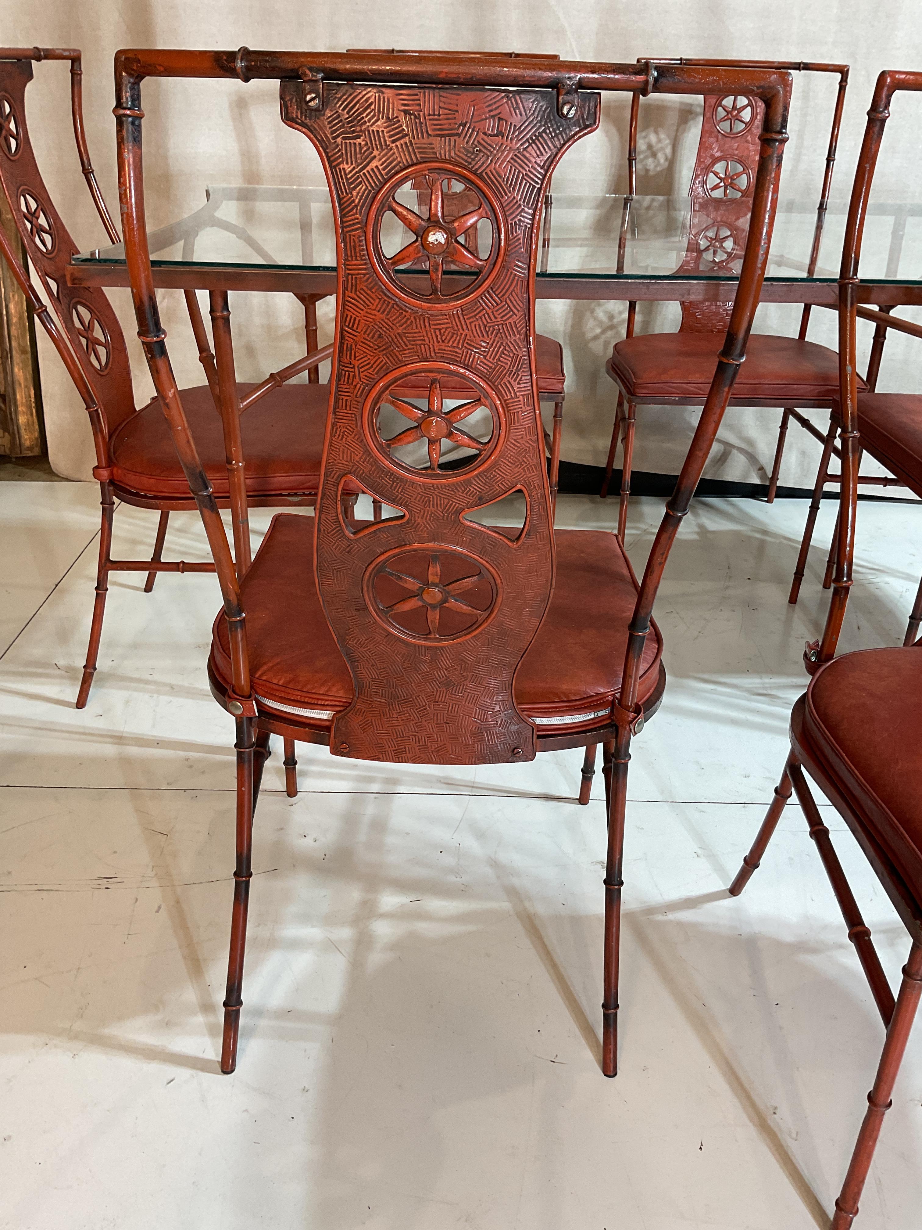 Fer forgé Table et chaises vintage Montego par John Salterini en vente