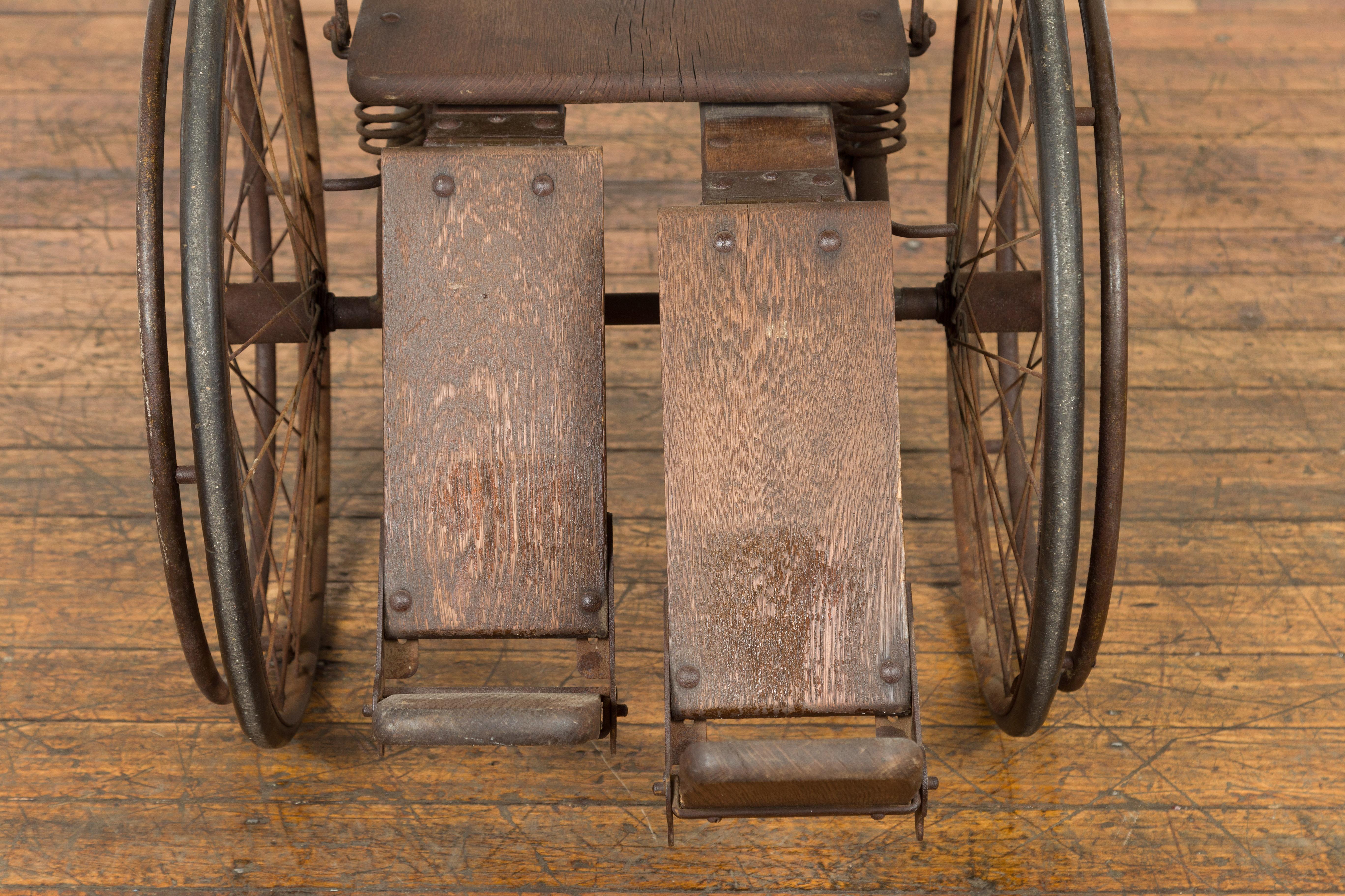 American Vintage Wooden Wheelchair, Prop Design For Sale