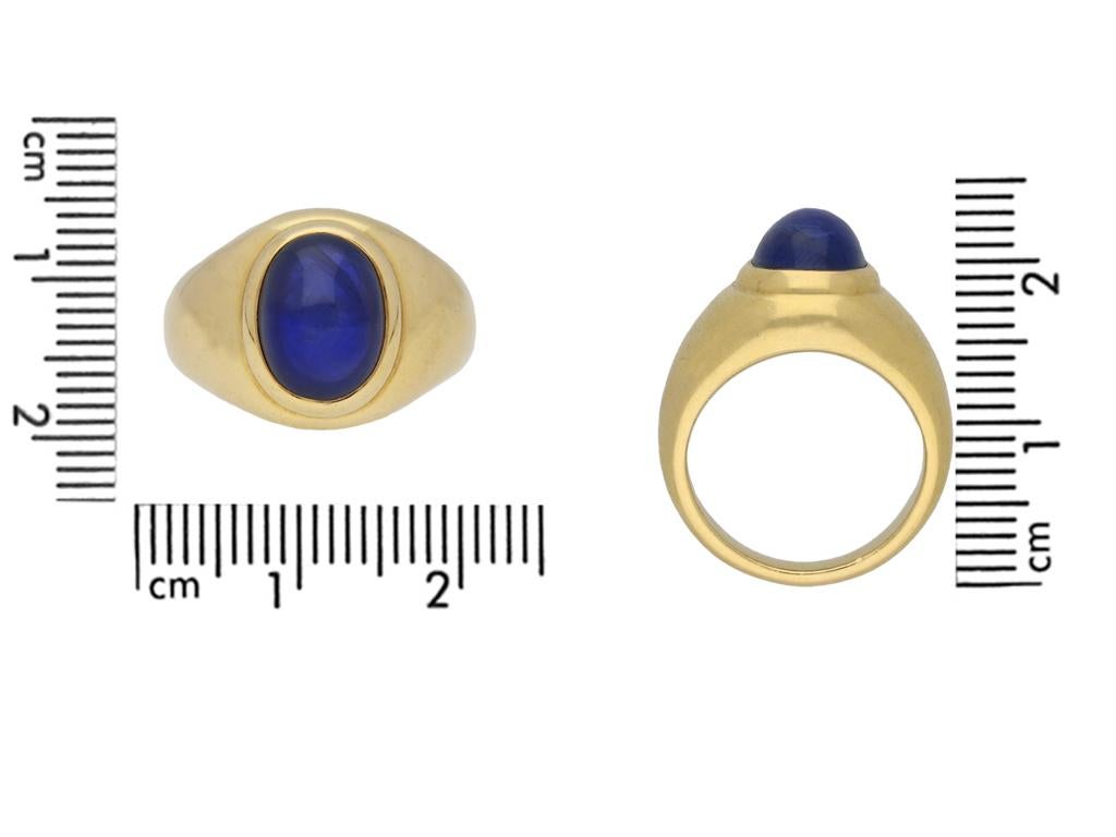 Cabochon Vintage Monture Cartier Burmese Sapphire Ring, circa 1970 For Sale