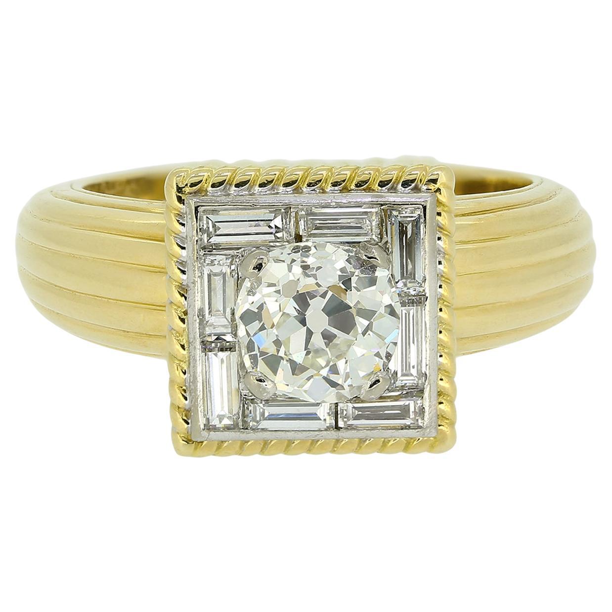Vintage Monture Cartier Diamond Ring