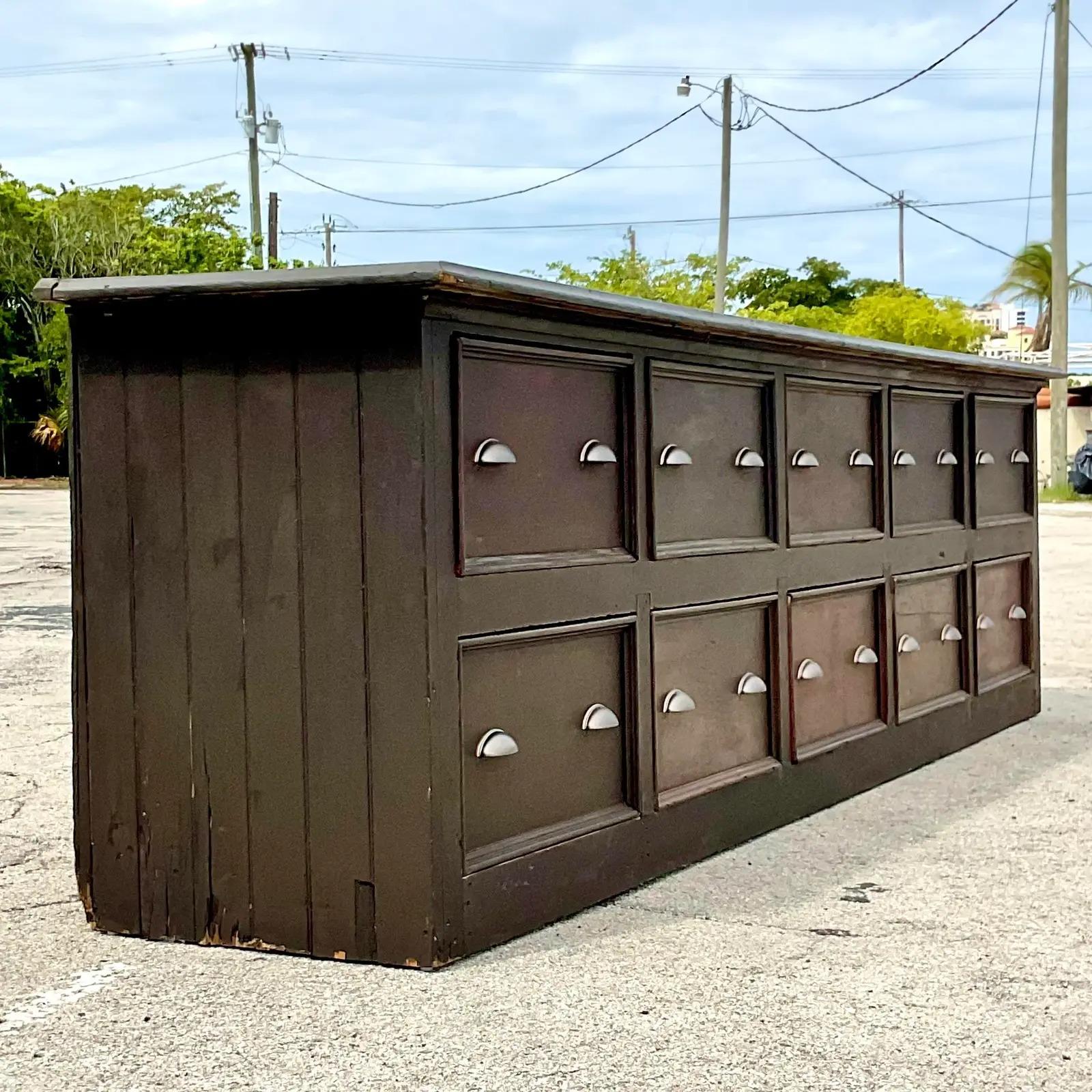 Vintage Monumemtal Rustic Pharmacy Credenza For Sale at 1stDibs antique pharmacy