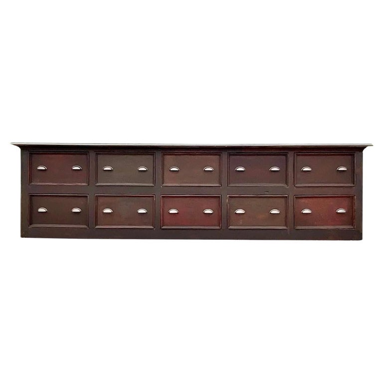 Vintage Monumemtal Rustic Pharmacy Credenza For Sale at 1stDibs