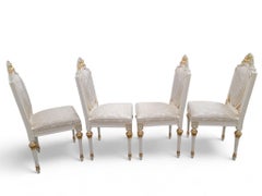 Vintage Monumentale 20 posti a sedere in stile rococò veneziano dorato e dipinto a mano a Capodimonte