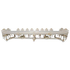 Vintage Monumental 20 Seat Venetian Rococo Gilded Hand Painted Capodimonte Style Vintage Monumental 20 Seat Venetian Rococo Gilded Hand Painted Capodimonte Style