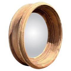 Vintage Monumental Arteriors Heavy Wood Frame Convex Mirror