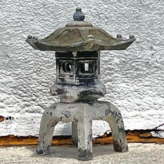 Vintage Monumental Asian Cast Concrete Stacked Pagoda