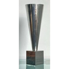 Vintage Monumental Az Cast Aluminum Cone Vase