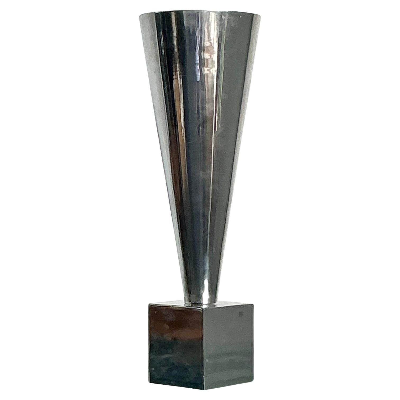 Vintage Monumental Az Cast Aluminum Cone Vase