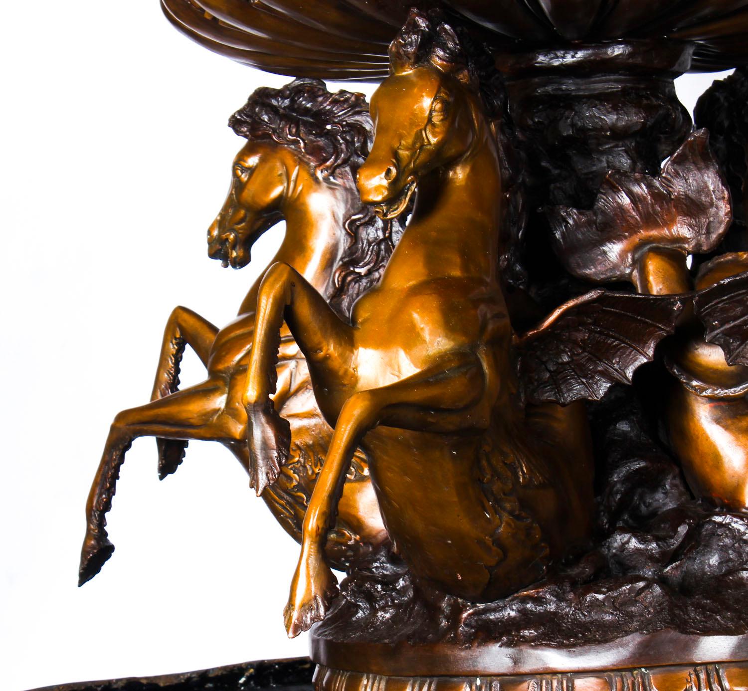 Monumentaler italienischer Barockbrunnen aus Bronze im Vintage-Stil des 20. Jahrhunderts 7